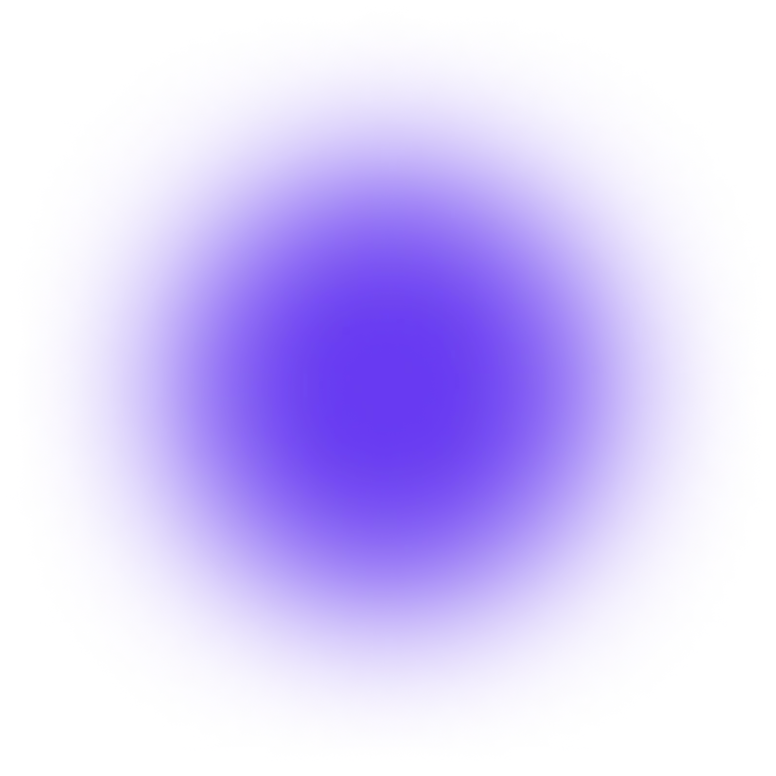 A bright, glowing blue-purple circle with a soft, blurred edge and a subtle pink and white halo effect against a transparent background.