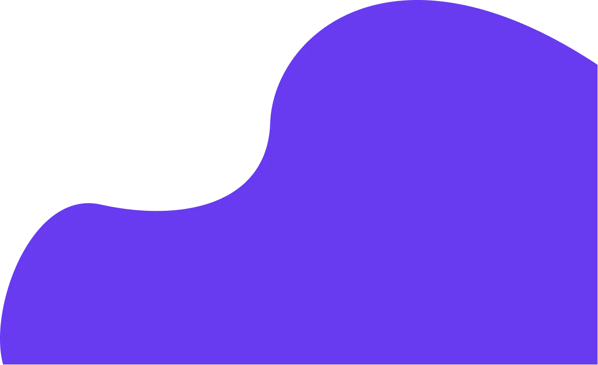 A black and purple abstract background with a curved, wavy border separating the two colors. The purple shape covers the lower right portion, like a fluid form against the black upper left area.
