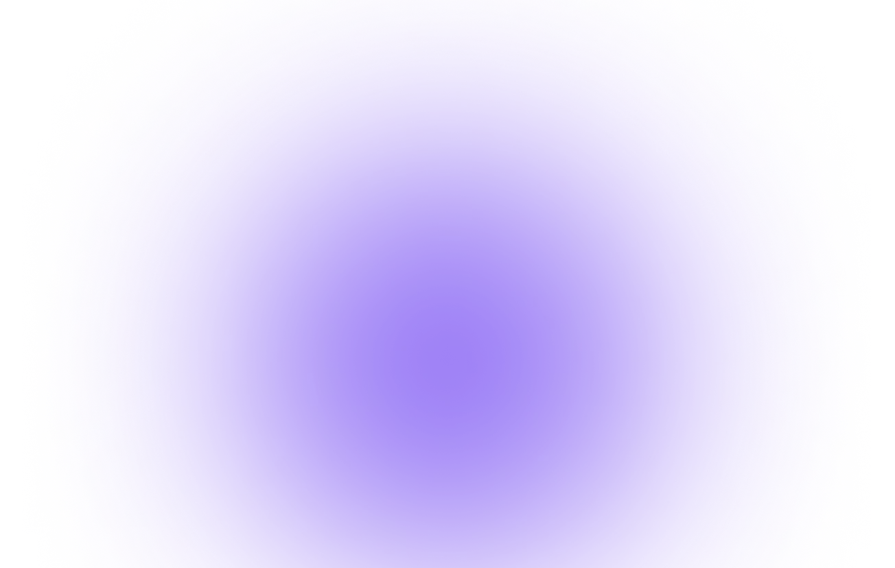 A vibrant, oval-shaped blue and purple gradient with soft, glowing edges, fading outward. The center is a solid blue, gradually blending into purple and pink hues toward the edges.