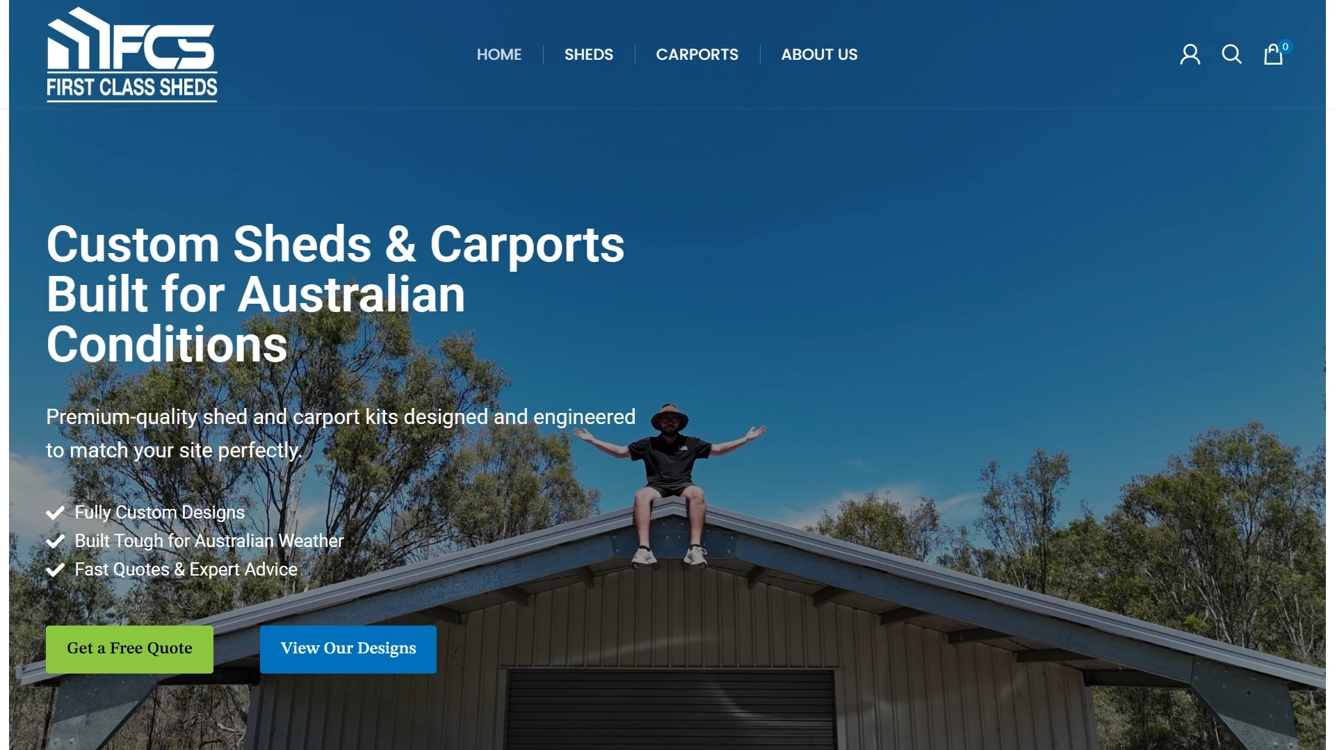 Custom Shed & Carport Website Design